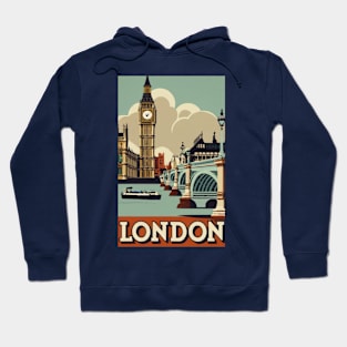 A Vintage Travel Art of London - England Hoodie